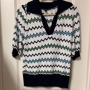 Talbots Multicolor Chevron Knit Top